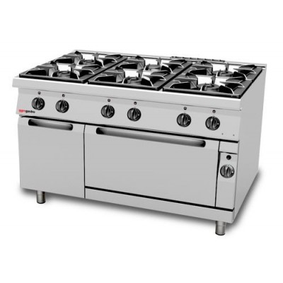 Газовая плита 6x горелки + Газовая печь 2/1 GN ggmgastro GHM199+GB21 Газовая плита 6x горелки + Газовая печь 2/1 GN ggmgastro GHM199+GB21